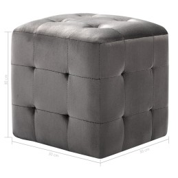 Acquista Pouf 2 pz Grigio 30x30x30 cm in Velluto con riferimento GHV-278385 della ditta 