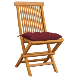 Acquista Sedie da Giardino con Cuscini Rosso Vino 6 pz Massello di Teak con riferimento GHV-3065614 della ditta 