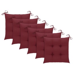Acquista Sedie da Giardino con Cuscini Rosso Vino 6 pz Massello di Teak con riferimento GHV-3065614 della ditta 
