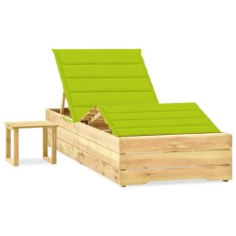 Acquista Lettino da Giardino con Tavolino Cuscino Legno Pino Impregnato con riferimento GHV-3065965 della ditta 