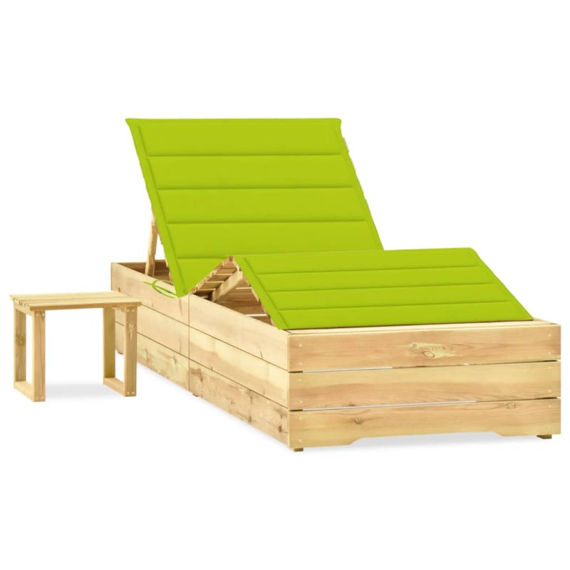 Acquista Lettino da Giardino con Tavolino Cuscino Legno Pino Impregnato con riferimento GHV-3065965 della ditta 
