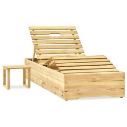 Acquista Lettino da Giardino con Tavolino Cuscino Legno Pino Impregnato con riferimento GHV-3065965 della ditta 