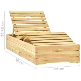 Acquista Lettino da Giardino con Tavolino Cuscino Legno Pino Impregnato con riferimento GHV-3065965 della ditta 