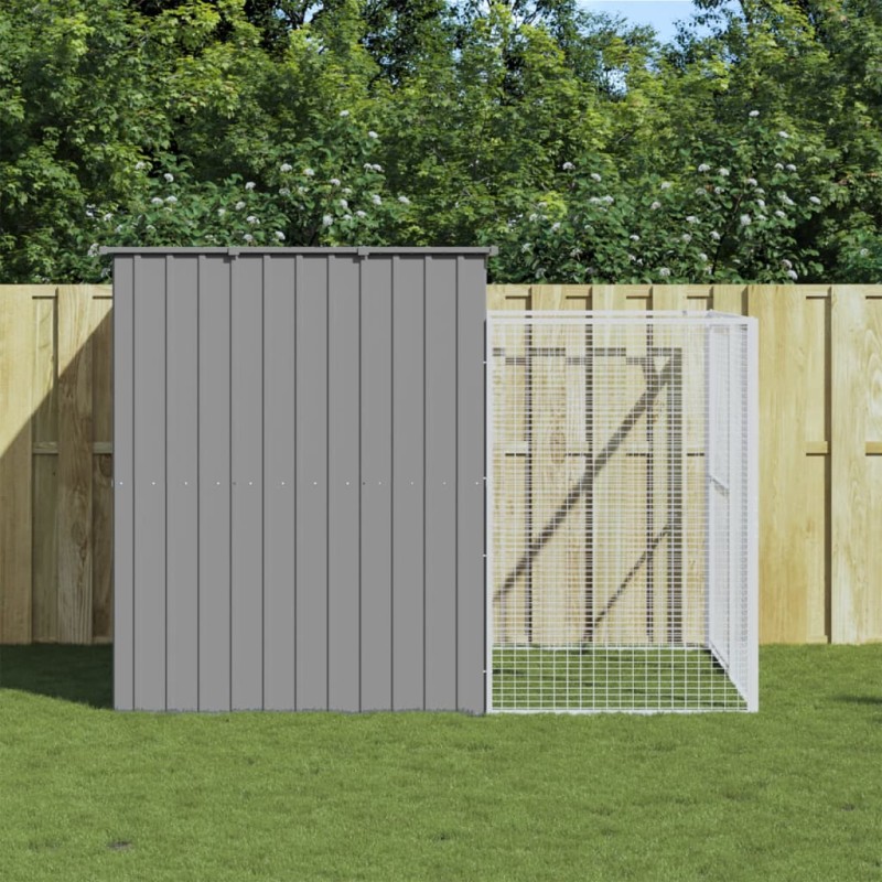 Acquista Casetta Cani Corsa Grigio Chiaro 214x253x181 cm Acciaio Zincato con riferimento GHV-3189125 della ditta 