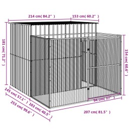 Acquista Casetta Cani Corsa Grigio Chiaro 214x253x181 cm Acciaio Zincato con riferimento GHV-3189125 della ditta 