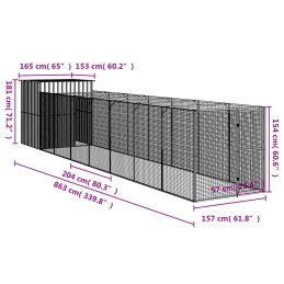 Acquista Casetta Cani Corsa Grigio Chiaro 165x863x181 cm Acciaio Zincato con riferimento GHV-3189106 della ditta 