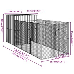 Acquista Casetta Cani Corsa Grigio Chiaro 165x455x181 cm Acciaio Zincato con riferimento GHV-3189104 della ditta 