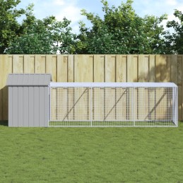 Acquista Pollaio Area Corsa Grigio Chiaro 117x405x123 cm Acciaio Zincato con riferimento GHV-3189074 della ditta 