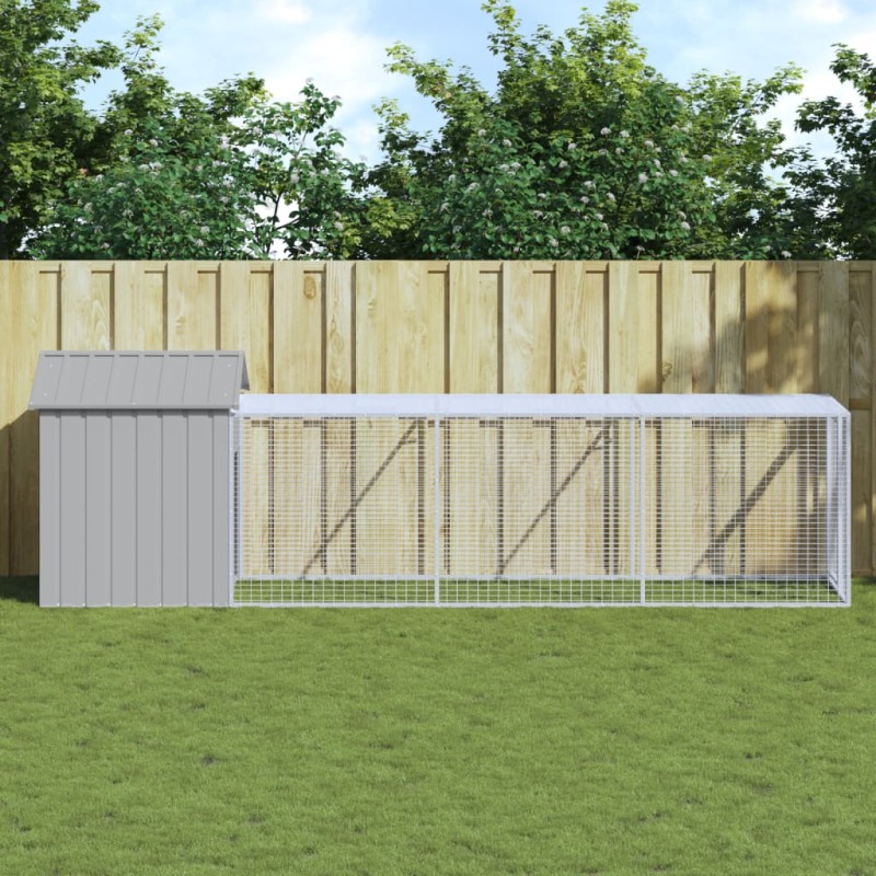 Acquista Pollaio Area Corsa Grigio Chiaro 117x405x123 cm Acciaio Zincato con riferimento GHV-3189074 della ditta 
