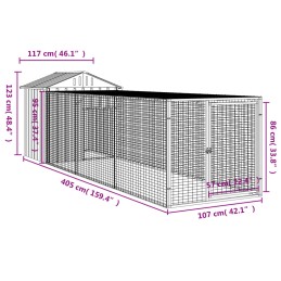 Acquista Pollaio Area Corsa Grigio Chiaro 117x405x123 cm Acciaio Zincato con riferimento GHV-3189074 della ditta 