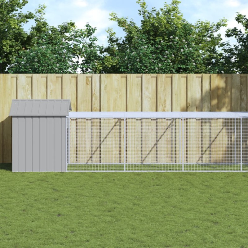 Acquista Pollaio Area Corsa Grigio Chiaro 117x813x123 cm Acciaio Zincato con riferimento GHV-3189076 della ditta 