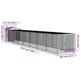 Acquista Pollaio Area Corsa Grigio Chiaro 117x813x123 cm Acciaio Zincato con riferimento GHV-3189076 della ditta 