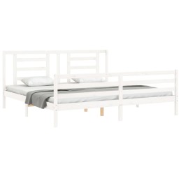 Acquista Giroletto con Testiera Bianco 200x200 cm in Legno Massello con riferimento GHV-3194722 della ditta 