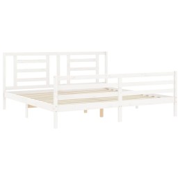 Acquista Giroletto con Testiera Bianco 200x200 cm in Legno Massello con riferimento GHV-3194722 della ditta 