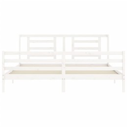 Acquista Giroletto con Testiera Bianco 200x200 cm in Legno Massello con riferimento GHV-3194722 della ditta 