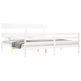 Acquista Giroletto con Testiera Bianco 200x200 cm in Legno Massello con riferimento GHV-3195112 della ditta 