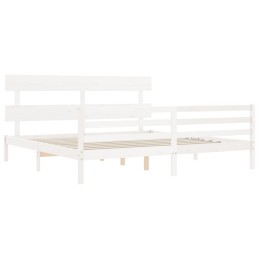 Acquista Giroletto con Testiera Bianco 200x200 cm in Legno Massello con riferimento GHV-3195112 della ditta 