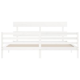 Acquista Giroletto con Testiera Bianco 200x200 cm in Legno Massello con riferimento GHV-3195112 della ditta 