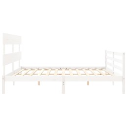 Acquista Giroletto con Testiera Bianco 200x200 cm in Legno Massello con riferimento GHV-3195112 della ditta 