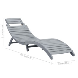 Acquista Lettino Prendisole con Cuscino in Legno Massello di Acacia con riferimento GHV-3064051 della ditta 