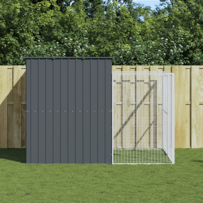 Acquista Casetta Cani con Corsa Antracite 214x253x181 cm Acciaio Zincato con riferimento GHV-3189119 della ditta 