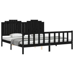 Acquista Giroletto con Testiera Nero 200x200 cm in Legno Massello con riferimento GHV-3192320 della ditta 