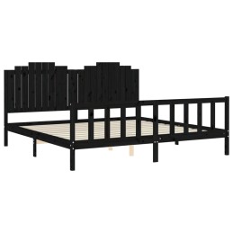 Acquista Giroletto con Testiera Nero 200x200 cm in Legno Massello con riferimento GHV-3192320 della ditta 