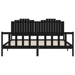 Acquista Giroletto con Testiera Nero 200x200 cm in Legno Massello con riferimento GHV-3192320 della ditta 