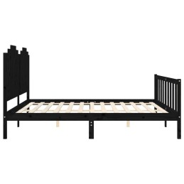 Acquista Giroletto con Testiera Nero 200x200 cm in Legno Massello con riferimento GHV-3192320 della ditta 