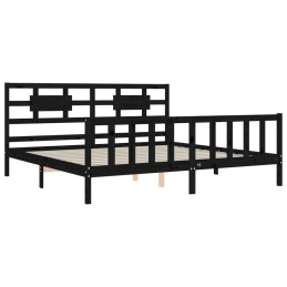 Acquista Giroletto con Testiera Nero 200x200 cm in Legno Massello con riferimento GHV-3192580 della ditta 