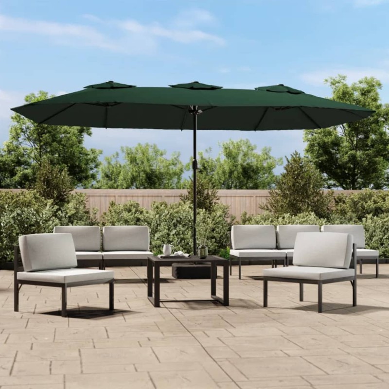Acquista Ombrellone a Doppia Testa con LED Verde 449x245 cm con riferimento GHV-362954 della ditta 