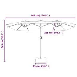 Acquista Ombrellone a Doppia Testa con LED Verde 449x245 cm con riferimento GHV-362954 della ditta 