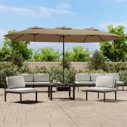 Acquista Ombrellone a Doppia Testa con LED Tortora 449x245 cm con riferimento GHV-362956 della ditta 