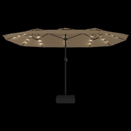 Acquista Ombrellone a Doppia Testa con LED Tortora 449x245 cm con riferimento GHV-362956 della ditta 