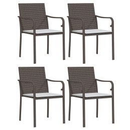 Acquista Sedie da Giardino con Cuscini 4pz Marroni 56x59x84cm Polyrattan con riferimento GHV-3187073 della ditta 