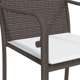 Acquista Sedie da Giardino con Cuscini 4pz Marroni 56x59x84cm Polyrattan con riferimento GHV-3187073 della ditta 