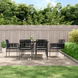 Acquista Sedie Giardino con Cuscini 6 pz Nere 54x60,5x83,5 cm Polyrattan con riferimento GHV-3187092 della ditta 