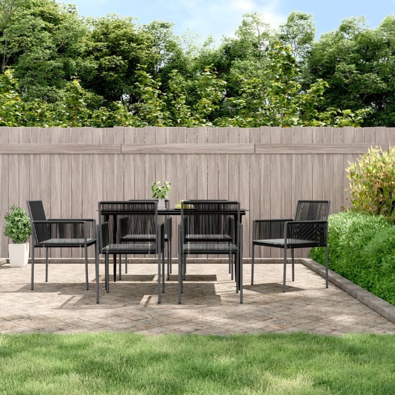 Acquista Sedie Giardino con Cuscini 6 pz Nere 54x60,5x83,5 cm Polyrattan con riferimento GHV-3187092 della ditta 