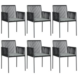 Acquista Sedie Giardino con Cuscini 6 pz Nere 54x60,5x83,5 cm Polyrattan con riferimento GHV-3187092 della ditta 