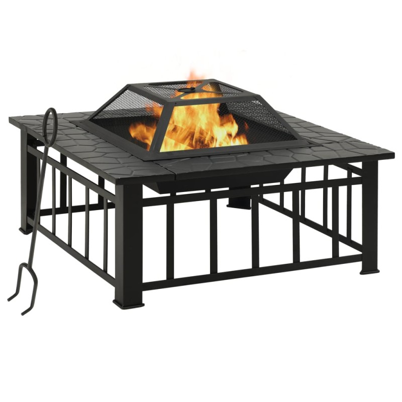 Acquista Braciere con Attizzatoio 79x79x46,5 cm XXL in Acciaio con riferimento GHV-360061 della ditta 