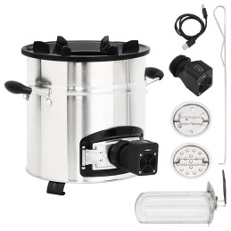 Acquista Stufa a Legna con Ventola USB Argento 35,5x26x28cm Acciaio Inox con riferimento GHV-319443 della ditta 