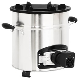 Acquista Stufa a Legna con Ventola USB Argento 35,5x26x28cm Acciaio Inox con riferimento GHV-319443 della ditta 