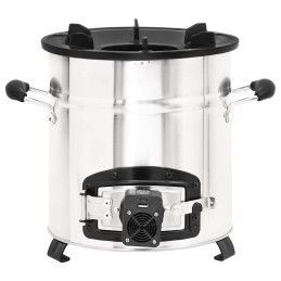Acquista Stufa a Legna con Ventola USB Argento 35,5x26x28cm Acciaio Inox con riferimento GHV-319443 della ditta 