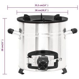 Acquista Stufa a Legna con Ventola USB Argento 35,5x26x28cm Acciaio Inox con riferimento GHV-319443 della ditta 