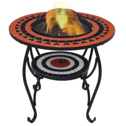 Acquista Tavolo con Braciere Mosaico Terracotta e Bianco 68 cm Ceramica con riferimento GHV-46726 della ditta 