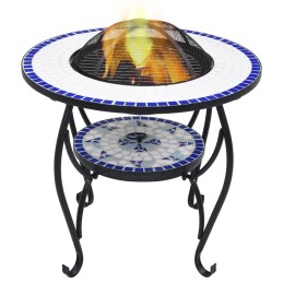 Acquista Tavolo con Braciere a Mosaico Blu e Bianco 68 cm in Ceramica con riferimento GHV-46724 della ditta 