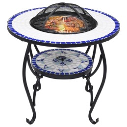 Acquista Tavolo con Braciere a Mosaico Blu e Bianco 68 cm in Ceramica con riferimento GHV-46724 della ditta 