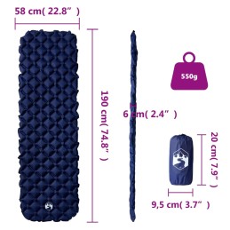 Acquista Materasso Campeggio Gonfiabile 1 Persona Blu Marino 190x58x6 cm con riferimento GHV-4007117 della ditta 