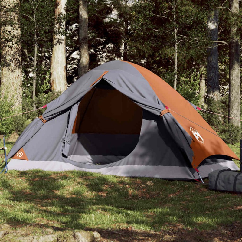 Acquista Tenda da Campeggio a Cupola 2 Persone Grigio e Arancione con riferimento GHV-94645 della ditta 