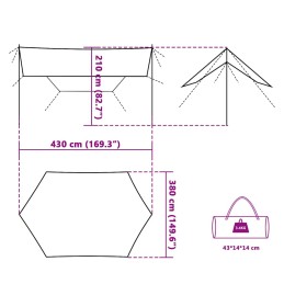 Acquista Telone da Campeggio Verde 430x380x210 cm Impermeabile con riferimento GHV-94679 della ditta 